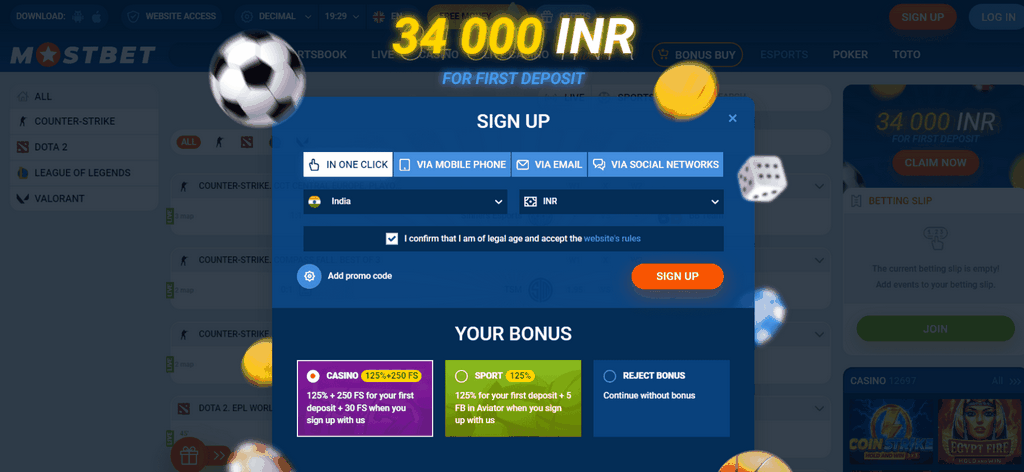 Apuestas deportivas y posibilidades en Mostbet