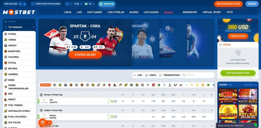 Mostbet onlayn kazinoda oynayın